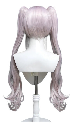 Peluca Rosa Claro Larga Coletas De Clip Para Cosplay Tamaño De La Base Unitalla