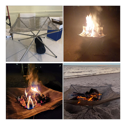 Camping, Hoguera De Malla Para Fogatas, Estante Para L