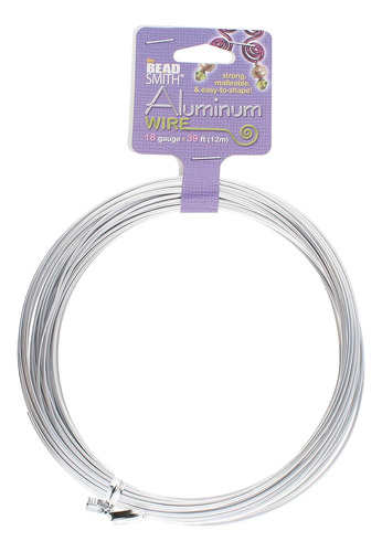 Beadsmith 18-gauge Aluminum Craft Wire, 39-feet, Silver