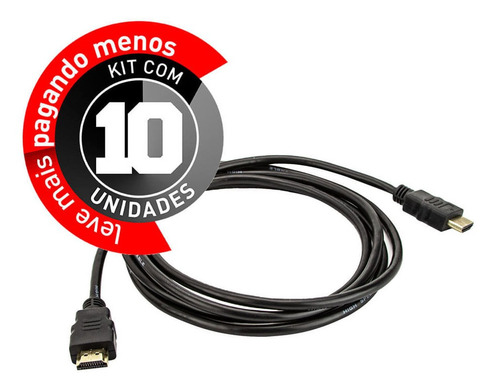 Cabo Hdmi 3 Mt - Kit 10