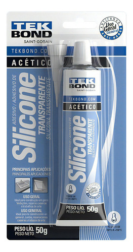 Silicone Acético Incolor 50gr Adesivo Selante P/ Vedação