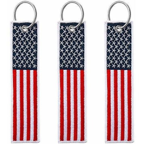 3 Piezas De La Bandera Americana Llavero Con Llavero C75LG