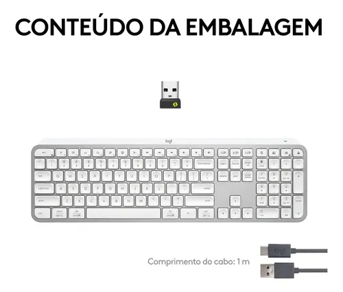 Teclado sem fio Logitech MX Keys S com Iluminação Inteligente