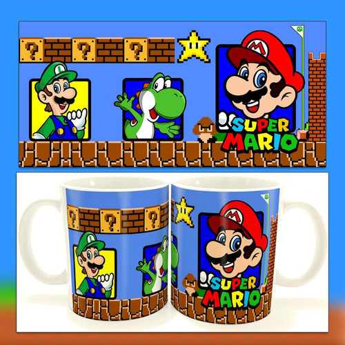 Plantilla Sublimación Mario Bros Editable Psd 300ppp