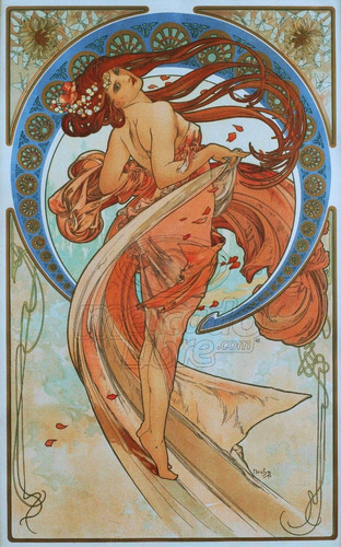 Lienzo Tela Canvas Art Nouveau Alphonse Mucha La Danza 80x50