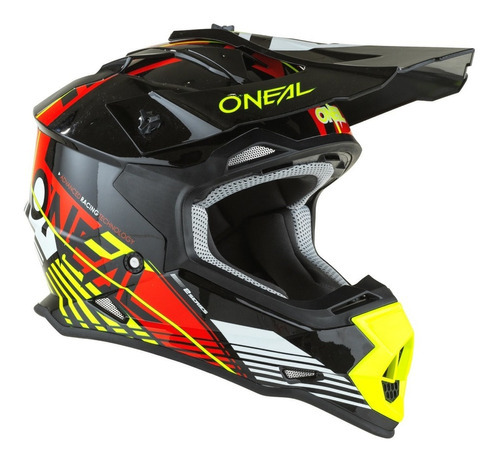 Casco Oneal 2 Srs Rush Rojo/ Amarillo Motocross Enduro Color Rojo Tamaño Del Casco M (57-58cm