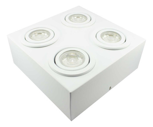 Spot Plafon Sobrepor Box Par20 Quadruplo + Led 5.5 W Stella