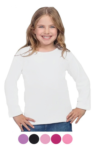 Camiseta Polera Micropolar Niños Niñas Manga Larga 1u