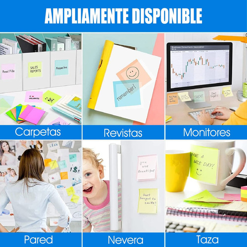 250 Notas Adhesivas Post It Transparente En 5 Colores