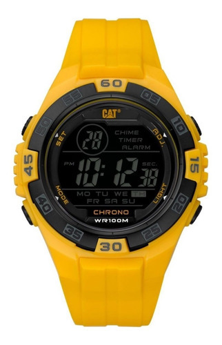 Reloj Caterpillar Hombre Digimax Digital Chrono Sumergible Color De La Malla Amarillo/amarillo/negro