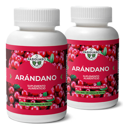 Arándano 100 Tabletas De 650 Mg (duo Rinde 100 Días)