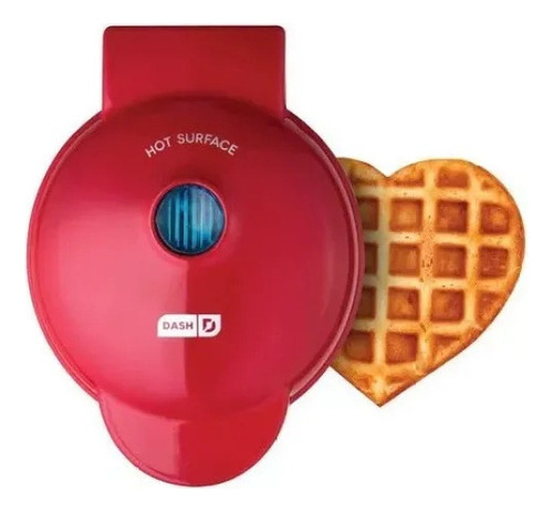 Máquina De Gofres Dash Red Heart 110v Color Rojo