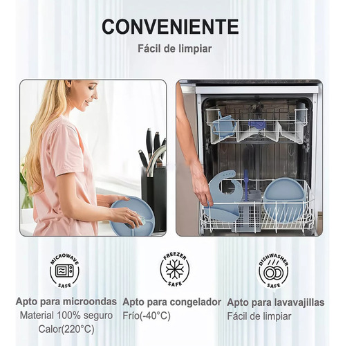 8juego De Alimentación De Silicona Antideslizante Para Bebés