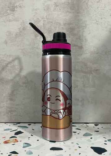 Cilindro Botella Deportiva Para La Mejor Chef Rosa