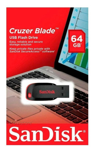 Pendrive 64gb Sandisk Cruzer Blade Usb 2.0 Lacrado