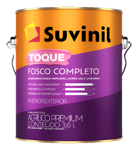 Tinta 3,6l Toque Fosco Completo Suvinil-branco Neve