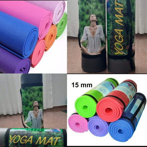 Mat De Goma Ecológico Yoga 15 Mm Pilates Ejercicios Portátil