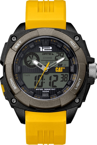 Reloj Cat Caballero Correa Silicón Color Amarillo