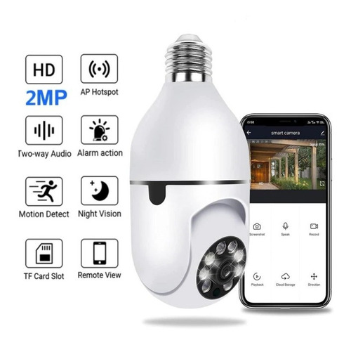 Imagen 2 de 8 de Camara Lampara Robotica Wifi Interior 1080p Audio Video!!!!