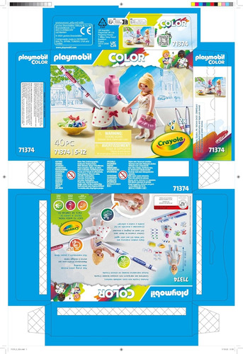 Playmobil Colores Crayola 2 Marcadores Moda +40pcs 71374 Diseñadora Modas