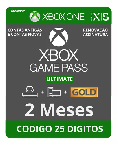 Xbox Live 1 Mês Gold & Game Pass Ultimate - Global (código 25 digitos)