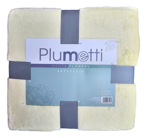 Manta Plumetti Flannel (127 X 152 Cm) Color Amarillo Claro