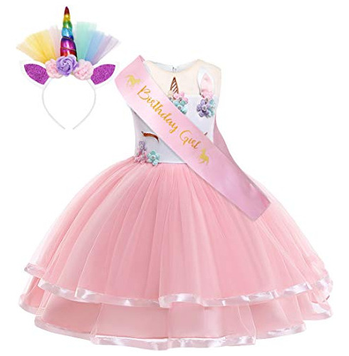 Unicornio Tutu Niñas Princess Halloween Costume Flor G...