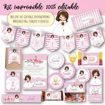 Comprar Kit Imprimible Comunión Nena Mod.1 100% Editable Candy Bar