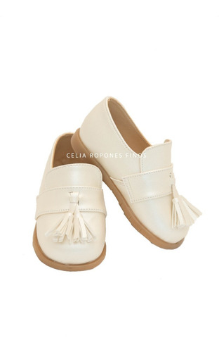 Zapatos Bautizo Con Suela Niño Z703 - Ropones Celia