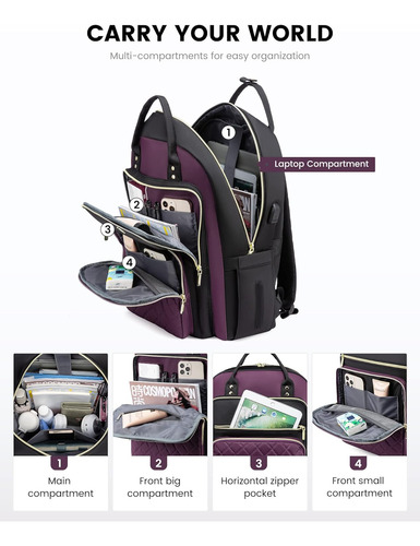 Mochila Para Computadora Portátil Para Mujer, Mochila Para T