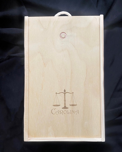 Caja Madera Vino Copa Cristal Bohemia Grabado Personalizada