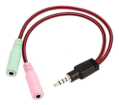 Cable Adaptador Convertidor Plug 2 A 1 Audio Y Microfono