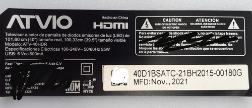 Modulo Wifi Tv Atvio Atv-40hdr (Usado)
