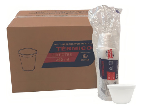 Pote Para Alimentos Ultratherm Descartável 240ml Branco