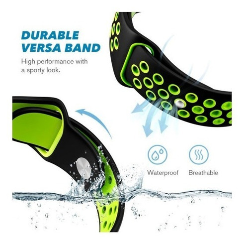 Imagen 3 de 4 de Malla De Silicona Para Fitbit Versa Deportiva Waterproof