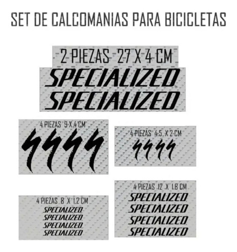 Set De Calcomanías Para Bicicletas Specialized