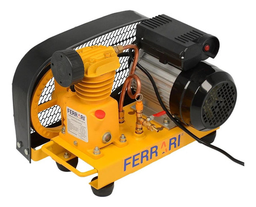 Compressor de ar elétrico portátil Ferrari CAD-100 monofásica 0L 1hp 127V/220V amarelo