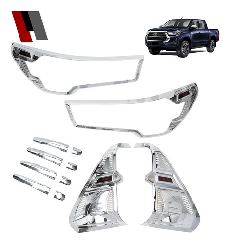 Kit Decorativo Exterior Cromo Toyota Hilux Revo Full 2021-on