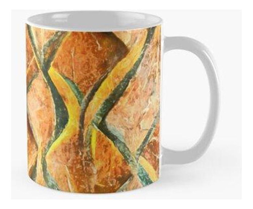 Taza Faux Marble Art Deco Pattern Tile Naranja Azul Amarillo