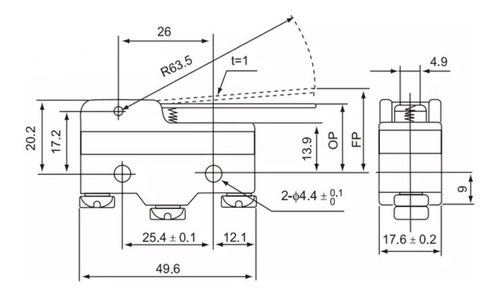 Imagen 4 de 4 de Cm-1701 Cntd Microswitch 1nc+1no Palanca Larga