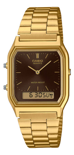 Relogio Casio Feminino Digital/analogico Dourado Aq-230ga-5a
