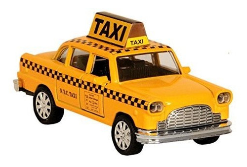 Nyc Taxi En Yellow Cab Con Accion De Retroceso Die Cast En 