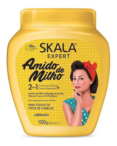 Skala Amido De Milho Máscara Pelo Vegana Crema Peinar 1kg