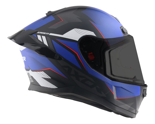 Casco Moto Integral Axor Saber Shadow Doble Certificación