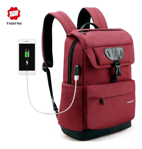 Mochila Tigernu Urbana Para Notebook Rojo T-b3513