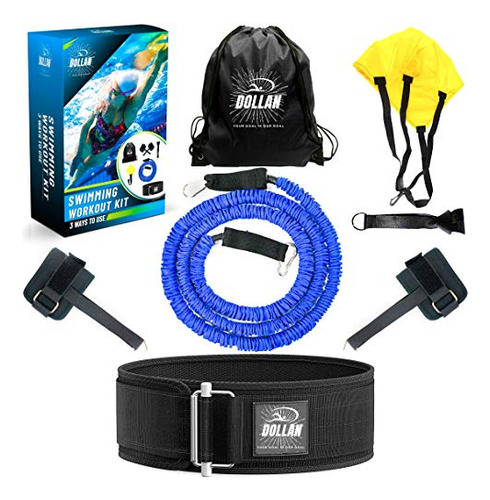 Dollan Swim Tether Kit De Natación Estacionario, Cinturón De