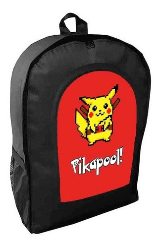 Mochila Negra Pikachu Adulto / Escolar C3