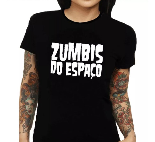 Camiseta Fem  Zumbis Do Espaço   - 100% Algodão