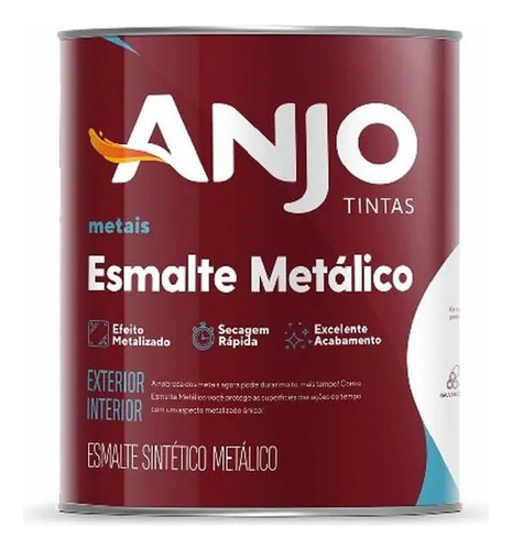 Tinta Esmalte Sintético Metálico Plus 900ml Anjo Prata Lunar