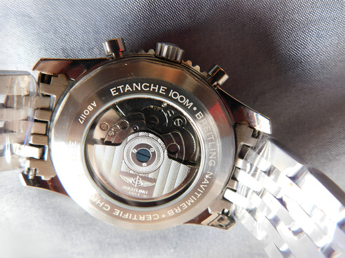 #relógio Suíço Incabloc Breitling Eta Safira Novo Automático Prateado Prateado Branco